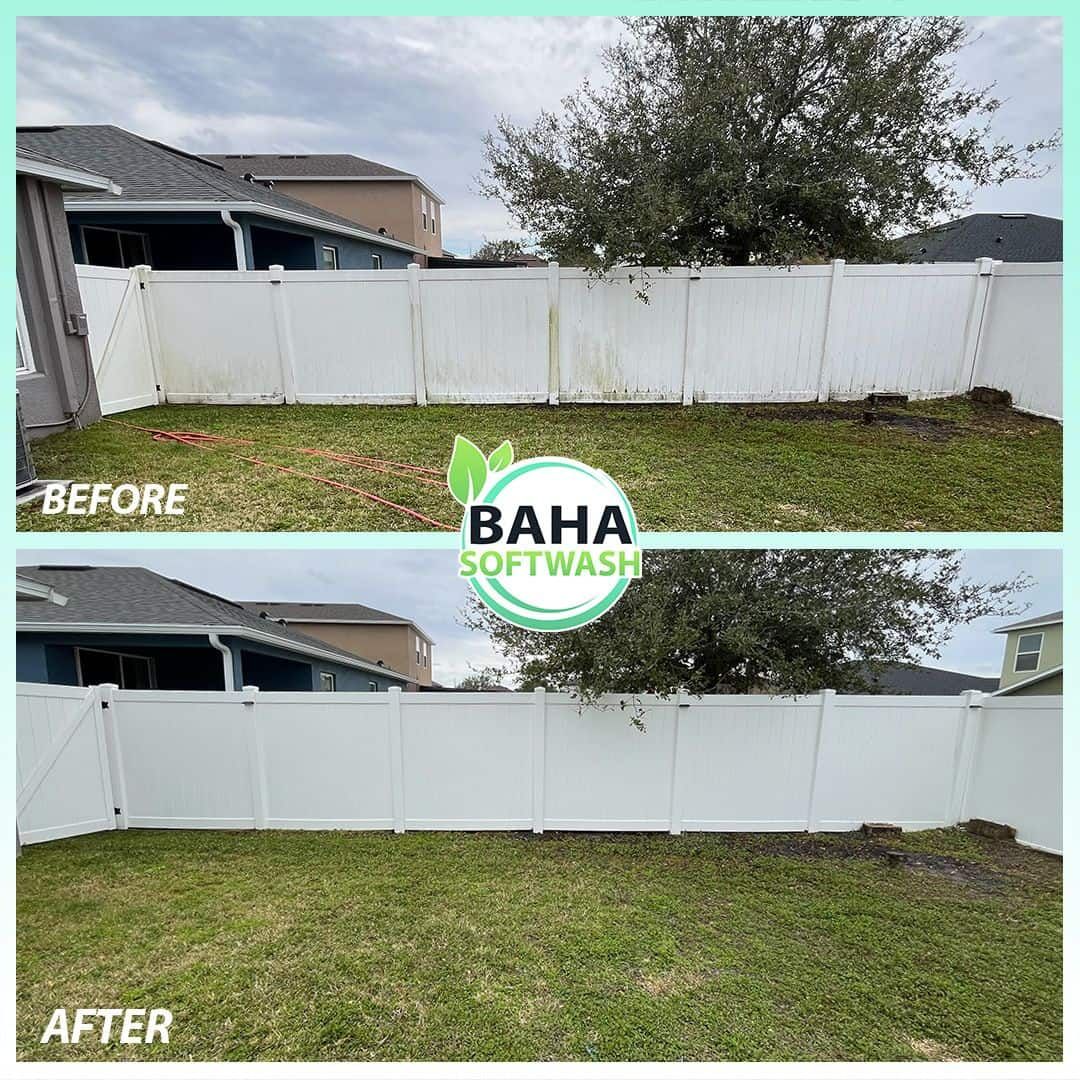 Professional fence washing service in St. Cloud FL by Baha Softwash